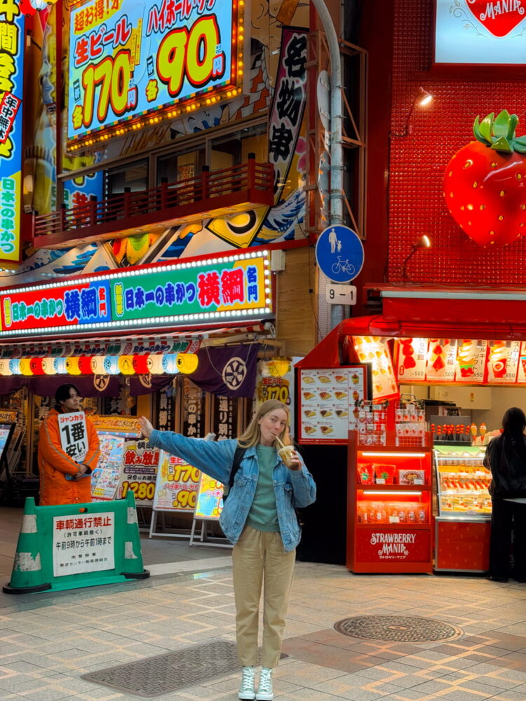 Digital nomad girl in Osaka, Japan.